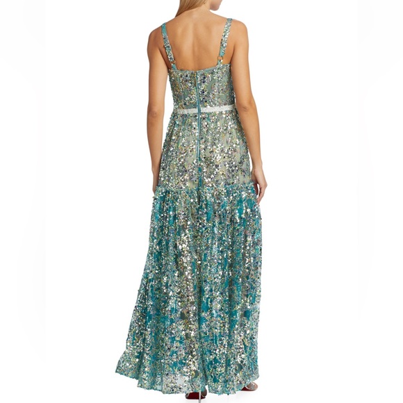 New! BRONX AND BANCO Midnight Sleeveless Sequin Square-Neck Gown Size L/US 8 - Picture 5 of 8